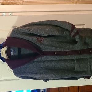 Grey and maroon wool Ralph Lauren house coat